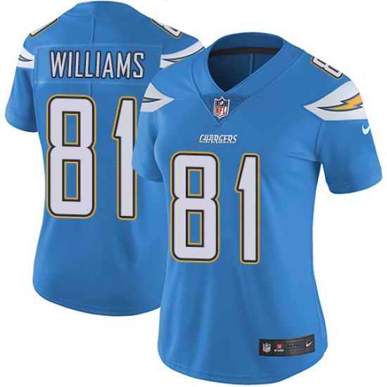 Womens Nike Chargers #81 Mike Williams Electric Blue Alternate  Stitched NFL Vapor Untouchable Limited Jersey